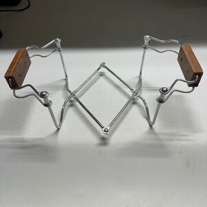 Vintage Unbranded Chrome Trivet & Expandable Casserole Dish Holder